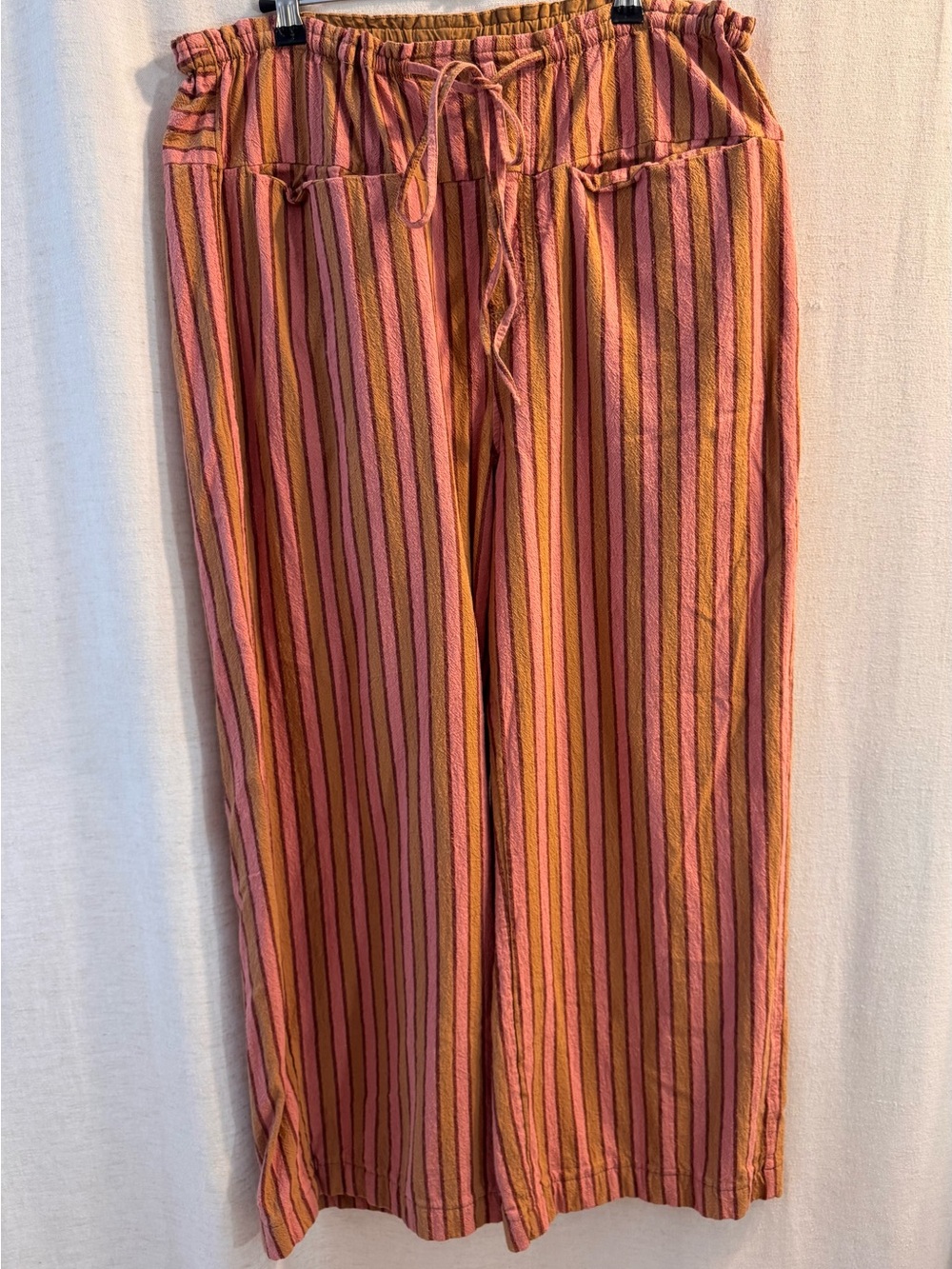 Free People Hudson Canyon Stripe Wide Leg Pants XL Pink - Picture 2 of 4
